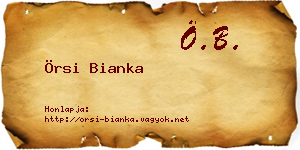 Örsi Bianka névjegykártya